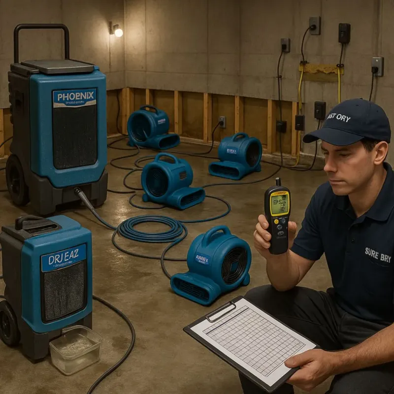Structural Drying and Dehumidification process in Sunbury, PA
